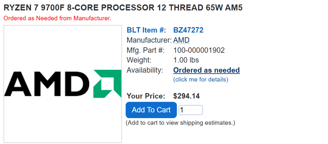 AMD Ryzen 7 9700F
