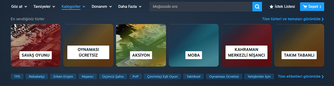 Steam Kategori