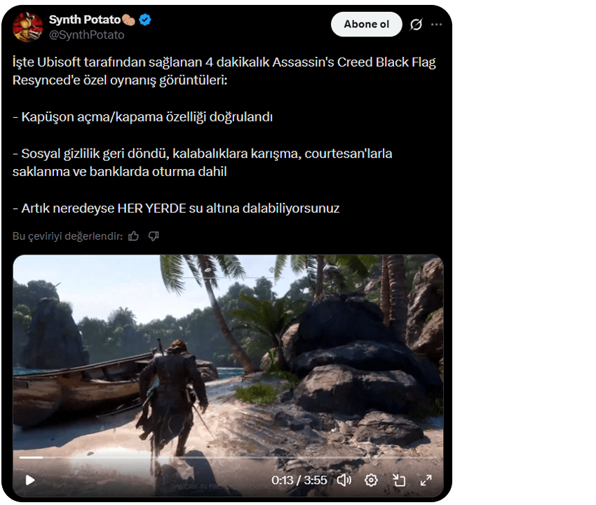 Assassin’s Creed Black Flag Resynced Oynanış Videosu Yayınlandı! 2 Assassin’s Creed Black Flag Resynced